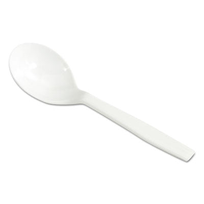 WNA130410 Laguna Mediumweight Plastic Utensils, Soup Spoon, White, 1,000/Carton