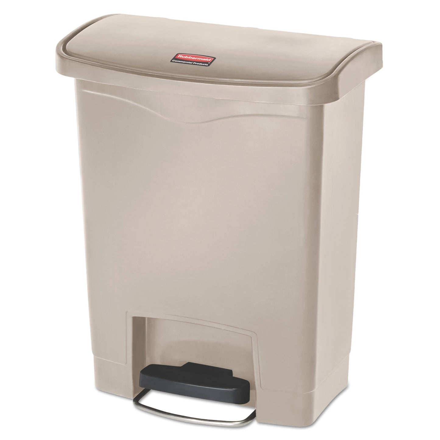 RCP1883456 Streamline Resin Step-On Container, Front Step Style, 8 gal, Polyethylene, Beige