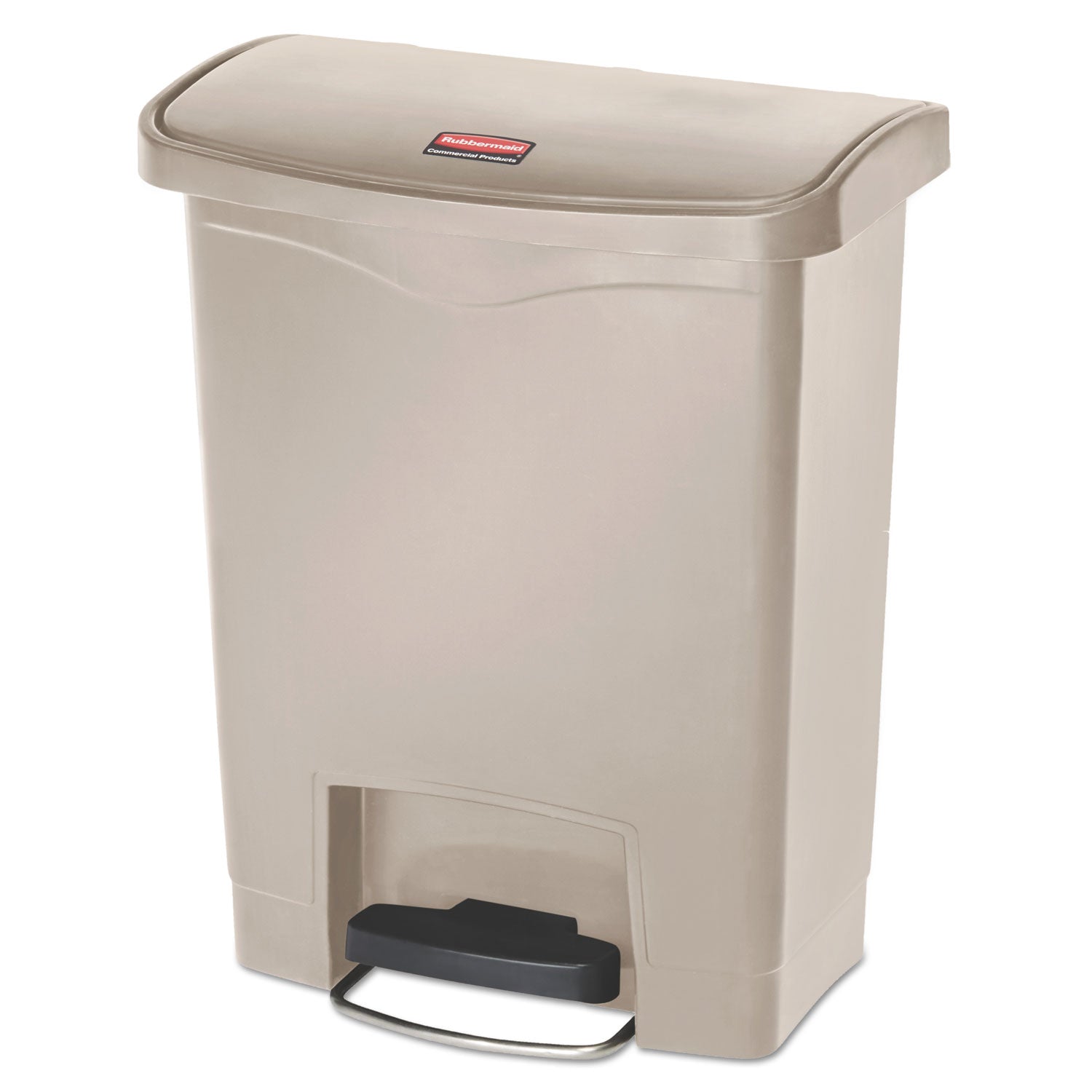 RCP1883456 Streamline Resin Step-On Container, Front Step Style, 8 gal, Polyethylene, Beige RUBBERMAID COMMERCIAL PROD.