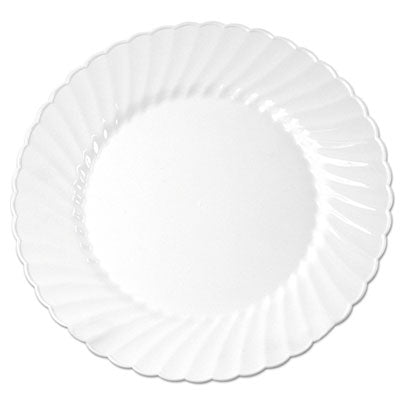 WNARSCW61512W Classicware Plastic Plates, 6" dia, White, 12/Bag, 15 Bags/Carton