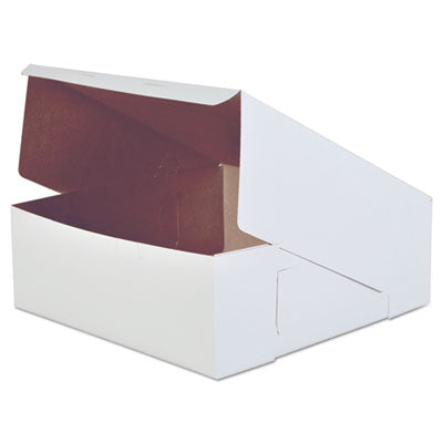 SCH0991 White One-Piece Non-Window Bakery Boxes, 14 x 14 x 5, White, Paper, 50/Carton