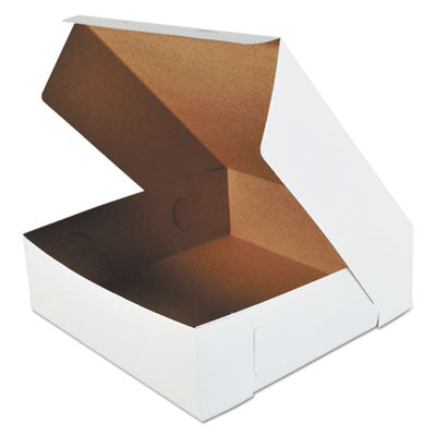 SCH0995 White One-Piece Non-Window Bakery Boxes, 16 x 16 x 5, White, Paper, 50/Carton