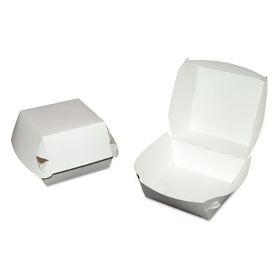 SCH0705 Hamburger Clamshell, 4.37 x 4.37 x 3.37, White, Paper, 500/Carton