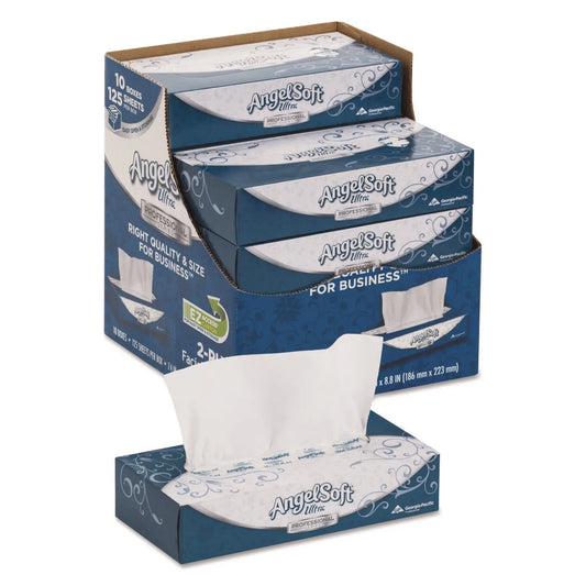 GPC4836014 Ps Ultra Facial Tissue, 2-Ply, White, 125 Sheets/box, 10 Boxes/carton Angel Soft