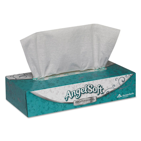 GPC48580BX Angel Soft ps Premium Facial Tissue, Flat Box, 2-Ply, White, 100 Sheets/Box Georgia Pacific Professional