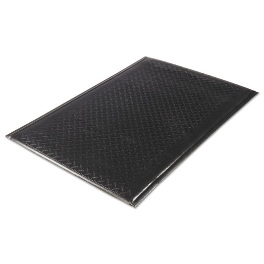 MLL24030501DIAM Soft Step Supreme Anti-Fatigue Floor Mat, Rectangular, Black Cross-Hatch Embossed Surface, 36" x 60"