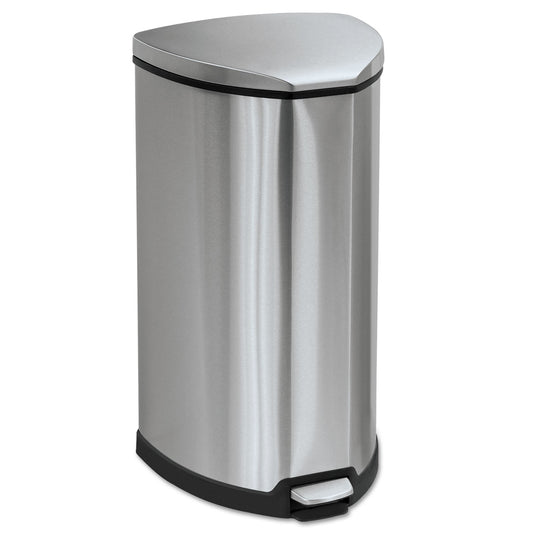 SAF9687SS Step-On Receptacle, 10 gal, Stainless Steel, Chrome/Black