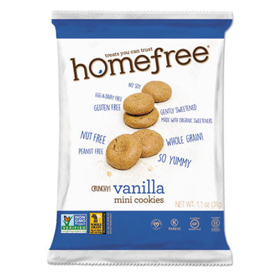 HMF01866 Gluten Free Vanilla Mini Cookies, 1.1 Oz Pack, 30/carton