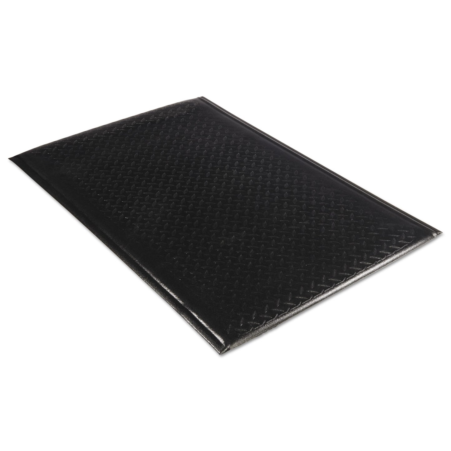 MLL24020301DIAM Soft Step Supreme Anti-Fatigue Floor Mat, Rectangular, Black Cross-Hatch Embossed Surface, 24" x 36"