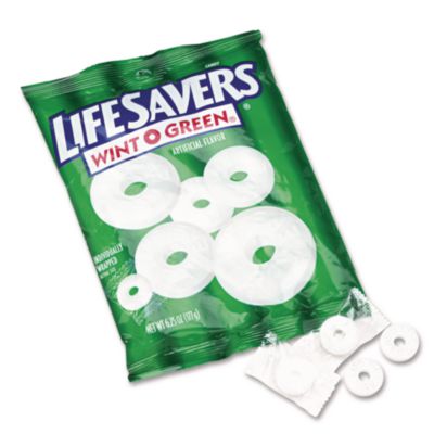 LFS88504 Hard Candy Mints, Wint-O-Green, Individually Wrapped, 6.25 Oz Bag