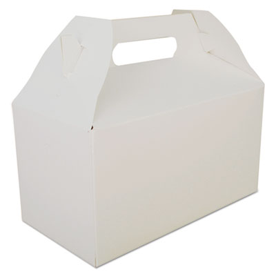SCH2707 Carryout Barn Boxes, 9.5 x 5 x 5, White, Paper, 125/Carton