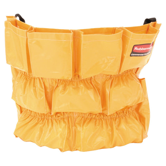 RCP264200YW Brute Caddy Bag, 12 Compartments, Yellow RUBBERMAID COMMERCIAL PROD.