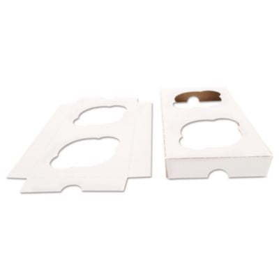 SCH10004 Cupcake Holder Inserts, 2-Cupcake Holder, 7.88 x 3.88 x 0.88, White/Brown, Paper, 200/Carton