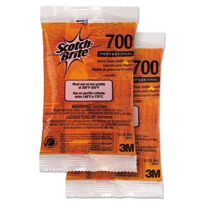 MMM29603 Quick Clean Griddle Liquid, 3.2 Oz Packet, 40/carton