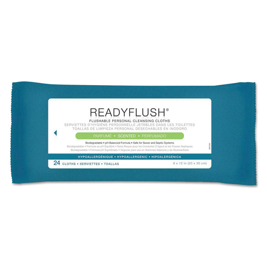 MIIMSC263810CT ReadyFlush Biodegradable Flushable Wipes, 1-Ply, 8 x 12, White, 24/Pack, 24 Packs/Carton
