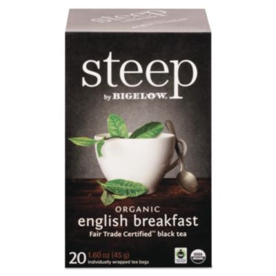 BTC17701 Steep Tea, English Breakfast, 1.6 Oz Tea Bag, 20/box