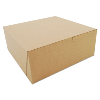SCH0973K Kraft One-Piece Non-Window Bakery Boxes, 10 x 10 x 4, Brown, Paper, 100/Bundle