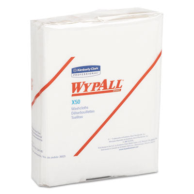 KCC35025 X50 Cloths, 1/4 Fold, 12.5 x 10, White, 26/Pack, 32 Packs/Carton KIMBERLY CLARK