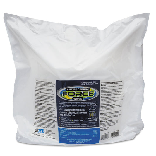 TXLL4014 FORCE Disinfecting Wipes Refill, 1-Ply, 6 x 8, Unscented, White, 900/Pack, 4 Packs/Carton 2XL