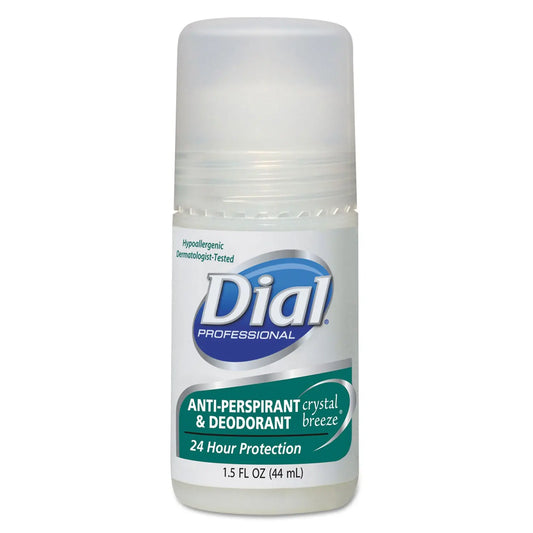 DIA07686 Anti-Perspirant Deodorant, Crystal Breeze Scent, 1.5 oz, Roll-On Bottle, 48/Carton Dial Professional