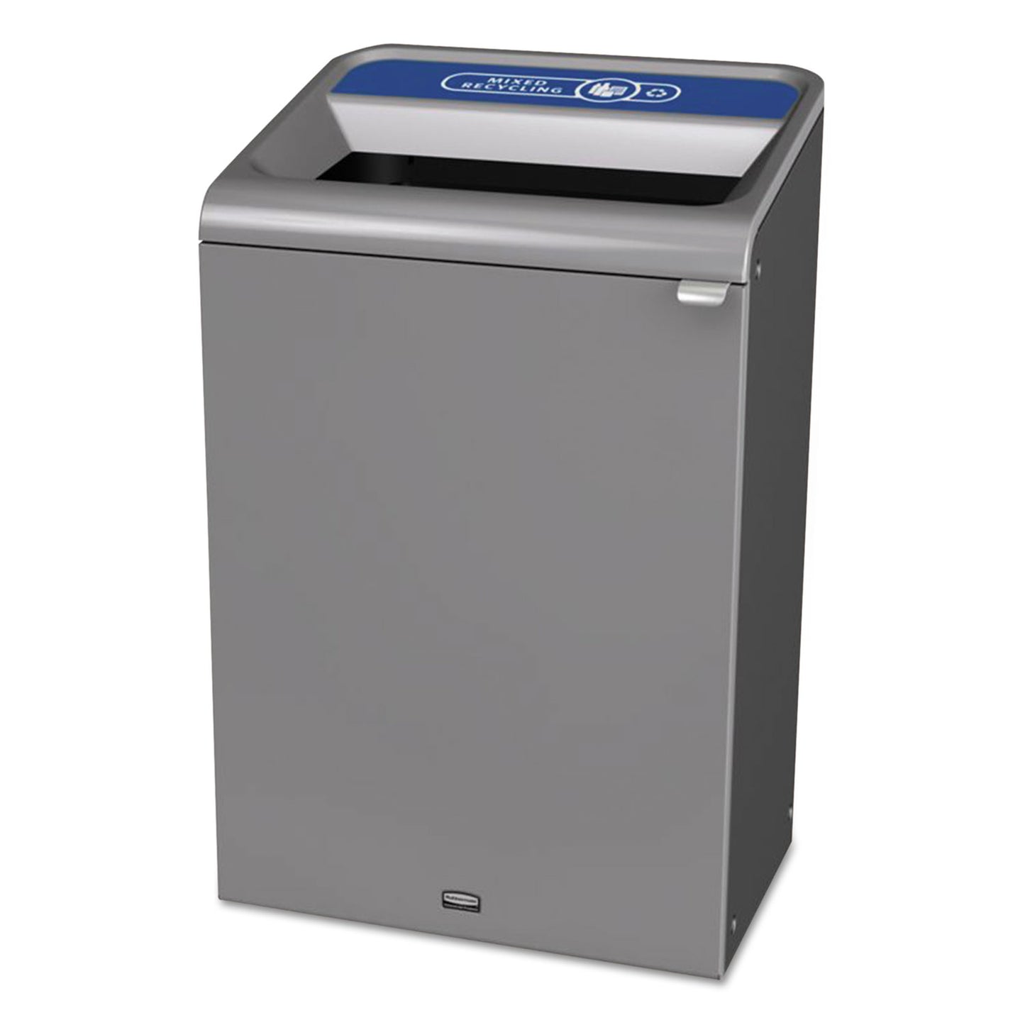 RCP1961629 Configure Indoor Recycling Waste Receptacle, Mixed Recycling, 33 gal, Metal, Gray