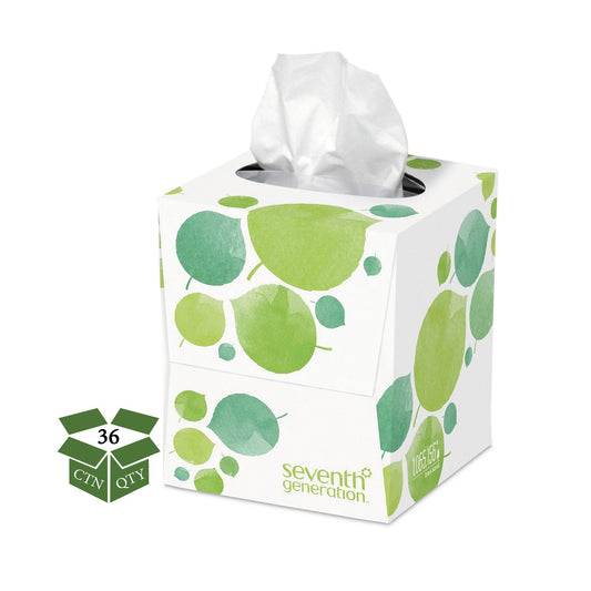 SEV13719CT 100% Recycled Facial Tissue, 2-Ply, White, 85 Sheets/Box, 36 Boxes/Carton Seventh Generation