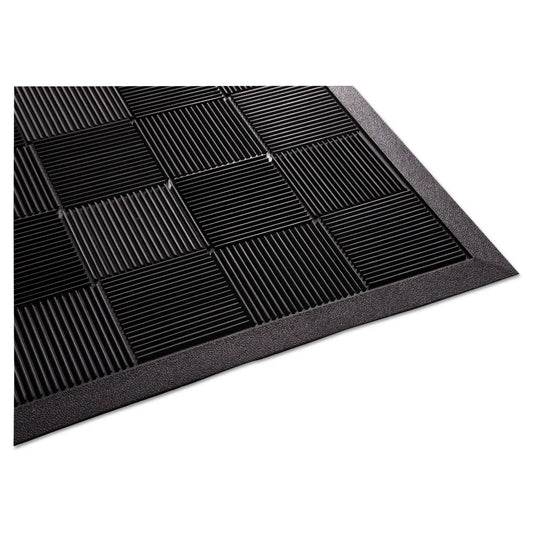 MLLPARQUET2X3 Parquet Scraper Mat, Black Blade Ribbed Rubber Surface, 24