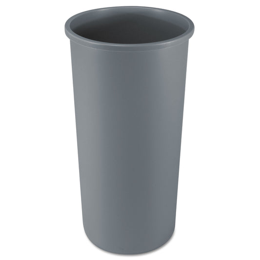 RCP354600GY Untouchable Large Plastic Round Waste Receptacle, 22 gal, Plastic, Gray