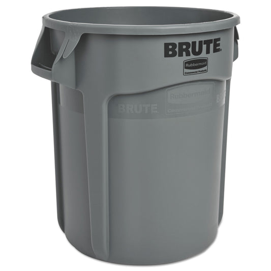 RCP262000GRA Vented Round Brute Container, 20 gal, Plastic, Gray