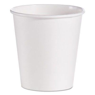 SCC510W Single-Sided Poly Paper Hot Cups, 10 Oz, White, 1,000/carton