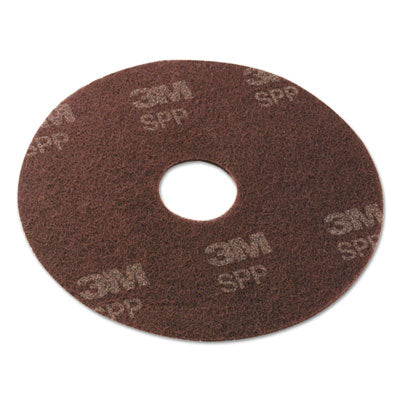 MMMSPP16 Surface Prep Floor Pads, 16" Diameter, Brown, 10/carton