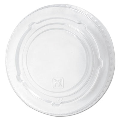 FABLKC1220F Kal-Clear/Nexclear Drink Cup Lids, Flat Lid with No Slot, Fits 12 oz to 20 oz Cold Cups, Plastic, Clear, 1,000/Carton