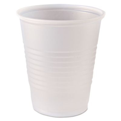 FABRK5 RK Ribbed Cold Drink Cups, 5 oz, Plastic, Clear, 100/Bag, 25 Bags/Carton