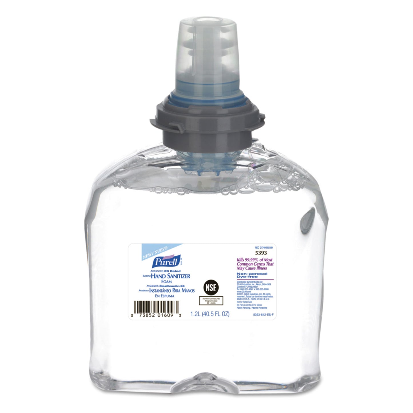 GOJ539302 Advanced Hand Sanitizer E3-Rated Foam, 1,200 mL Refill, Fragrance-Free, 2/Carton