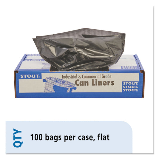 STOT3340B13 Total Recycled Content Plastic Trash Bags, 33 gal, 1.3 mil, 33" x 40", Black/Brown, 100/Carton