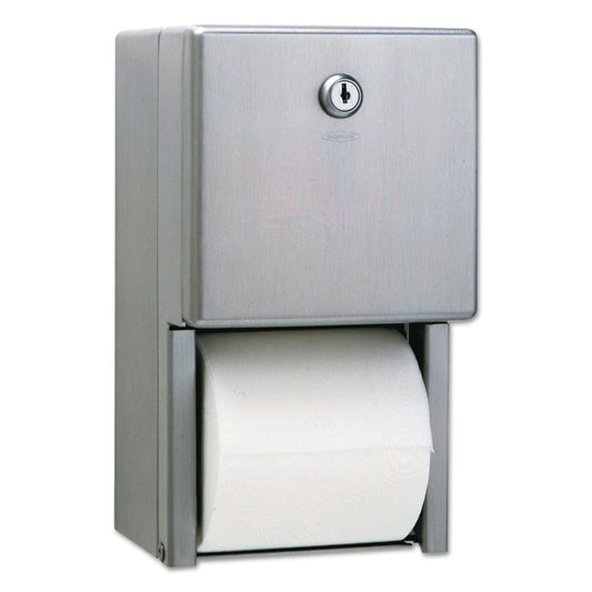 BOB2888 Stainless Steel Two-Roll Tissue Dispenser, 6.06 x 5.94 x 11, Stainless Steel