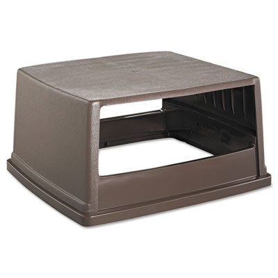 RCP256VBRO Glutton Receptacle, Hooded Top Without Door, Rectangular, 23w X 26.63d X 13h, Brown RUBBERMAID COMMERCIAL PROD.