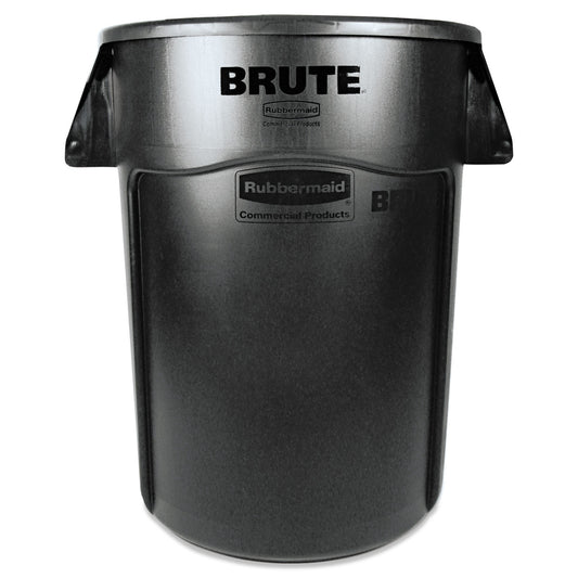 RCP264360BK Vented Round Brute Container, 44 gal, Plastic, Black RUBBERMAID COMMERCIAL PROD.