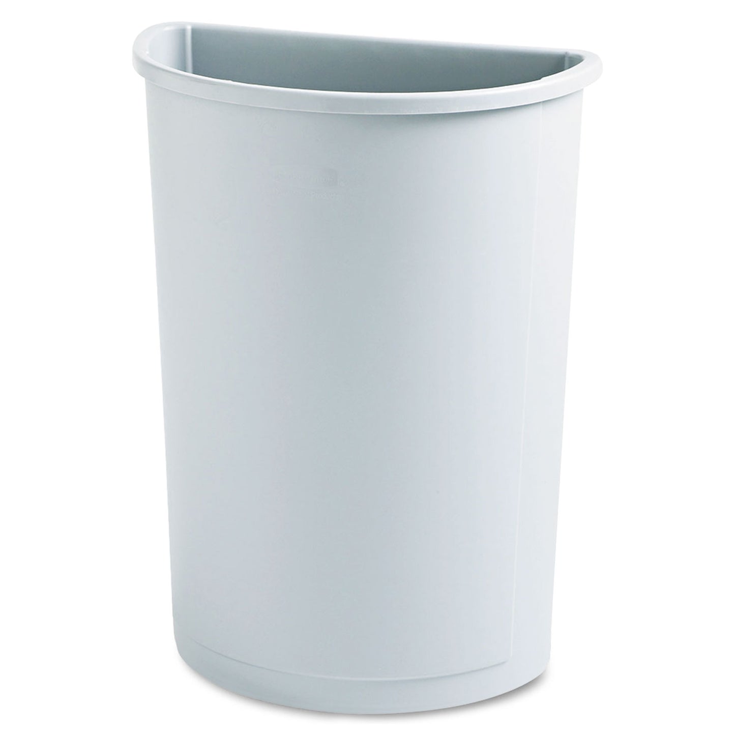 RCP352000GY Untouchable Half-Round Plastic Receptacle, 21 gal, Plastic, Gray