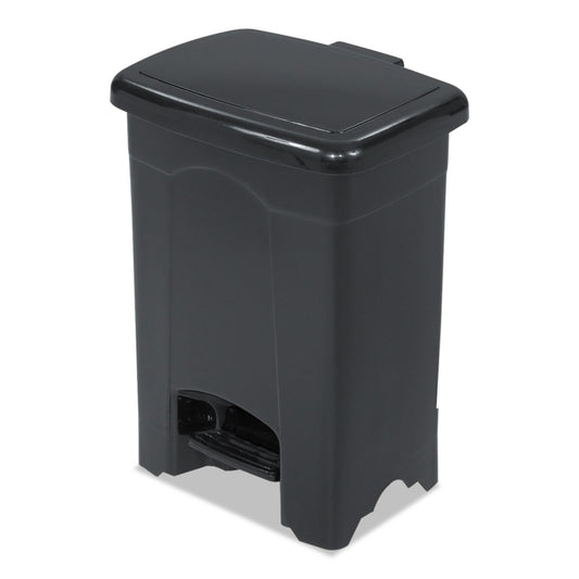SAF9710BL Plastic Step-On Receptacle, 4 gal, Plastic, Black