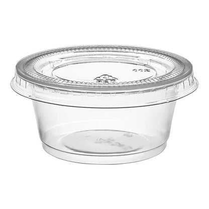 Portion Cups with Lids-Clear Plastic Souffle Cup/POrtion Cup with PET Plastic Lid 100/case