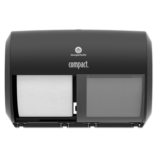 GPC56784A Compact Coreless Side-by-Side Double Roll Tissue Dispenser, 11.5 x 7.63 x 8, Black
