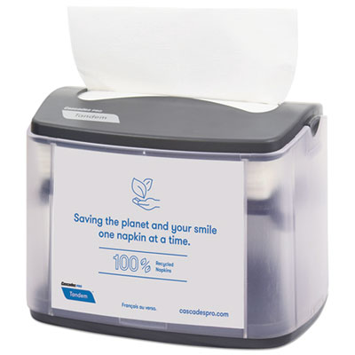 CSDC402 Tandem Tabletop Napkin Dispenser, 6.1 X 8.16 X 6.3, Gray, 4/carton CASCADES TISSUE GROUP