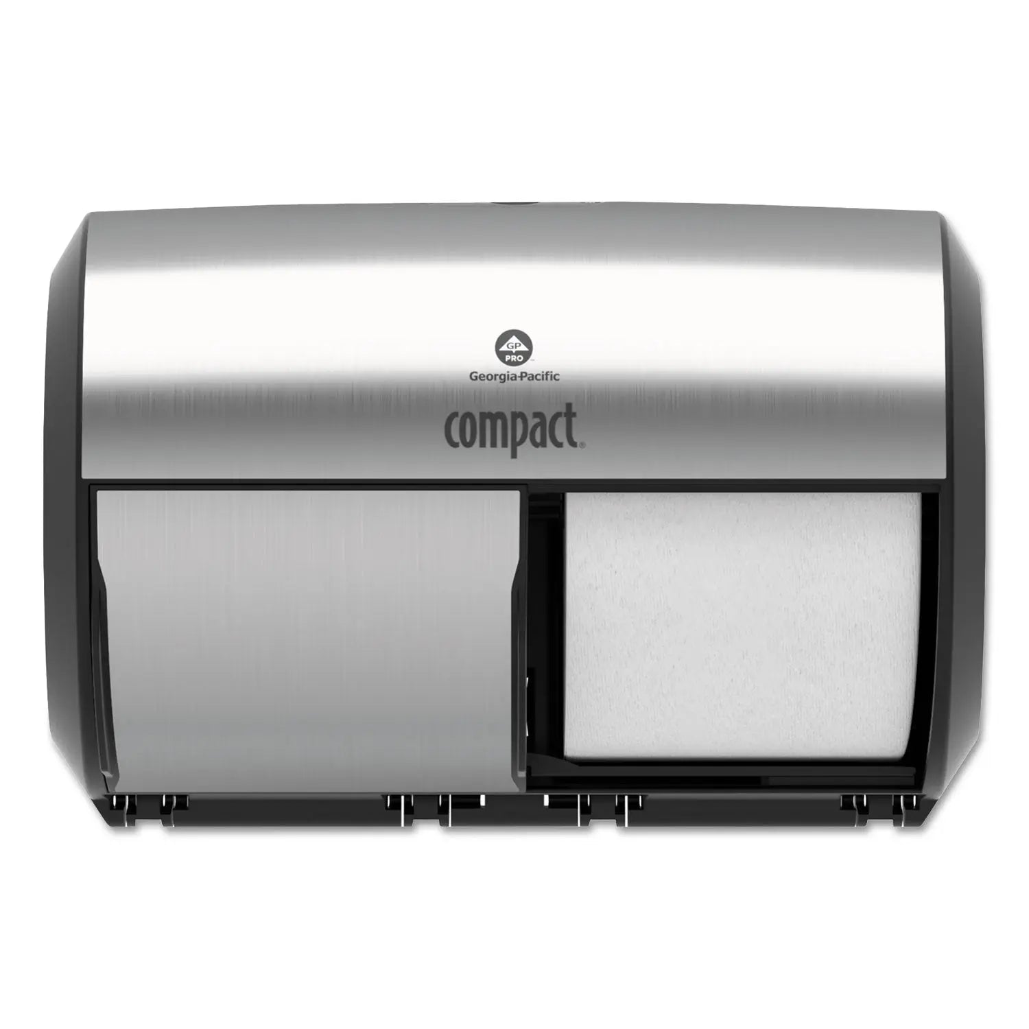 GPC56796A Compact Coreless Side-by-Side Double-Roll Tissue Dispenser, 11 x 7.38 x 7.38, Stainless Steel Georgia Pacific Professional
