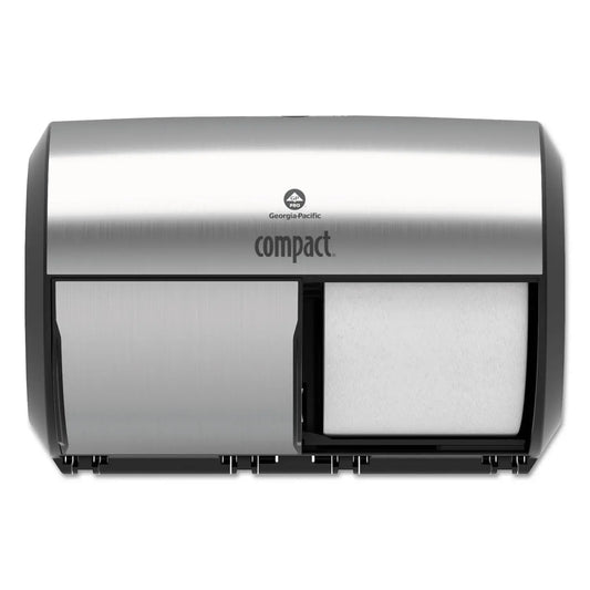 GPC56796A Compact Coreless Side-by-Side Double-Roll Tissue Dispenser, 11 x 7.38 x 7.38, Stainless Steel Georgia Pacific Professional