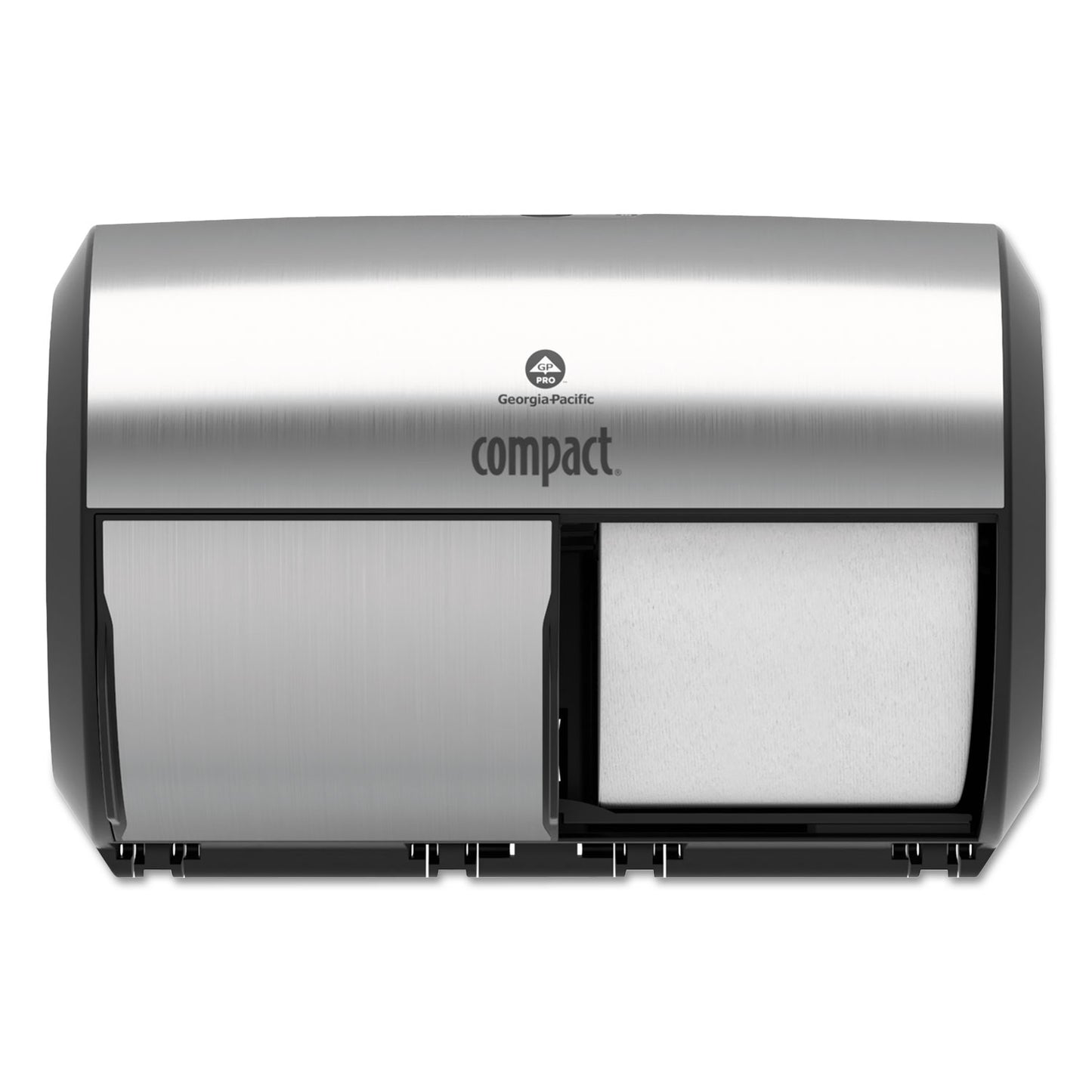 GPC56796A Compact Coreless Side-by-Side Double-Roll Tissue Dispenser, 11 x 7.38 x 7.38, Stainless Steel