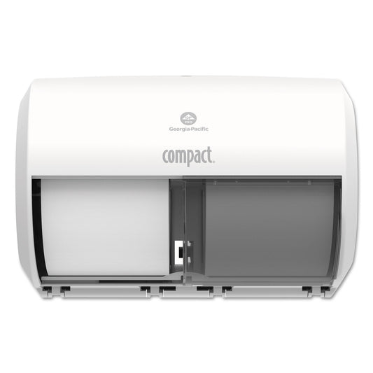 GPC56797A Compact Coreless Side-by-Side Double Roll Tissue Dispenser, 11.31 x 7.69 x 8, White