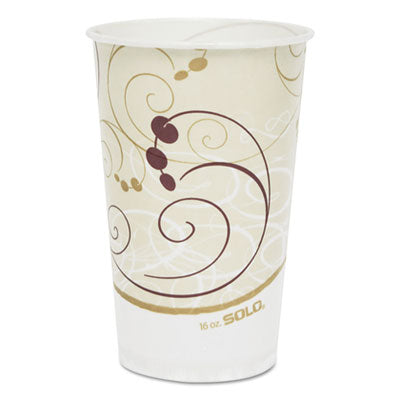 SCCRW16SYM Symphony Treated-Paper Cold Cups, 16 oz, White/Beige/Red, 50/Bag, 20 Bags/Carton