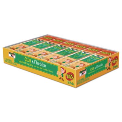 KEB21163 Sandwich Cracker, Club And Cheddar, 8 Cracker Snack Pack, 12/box