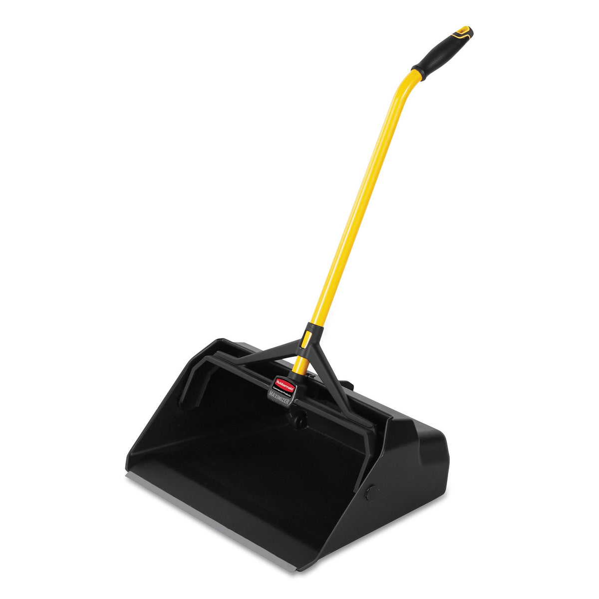 RCP2018781 Maximizer Heavy-Duty Stand Up Debris Pan, 20.44w X 29h, Plastic, Yellow/black RUBBERMAID COMMERCIAL PROD.
